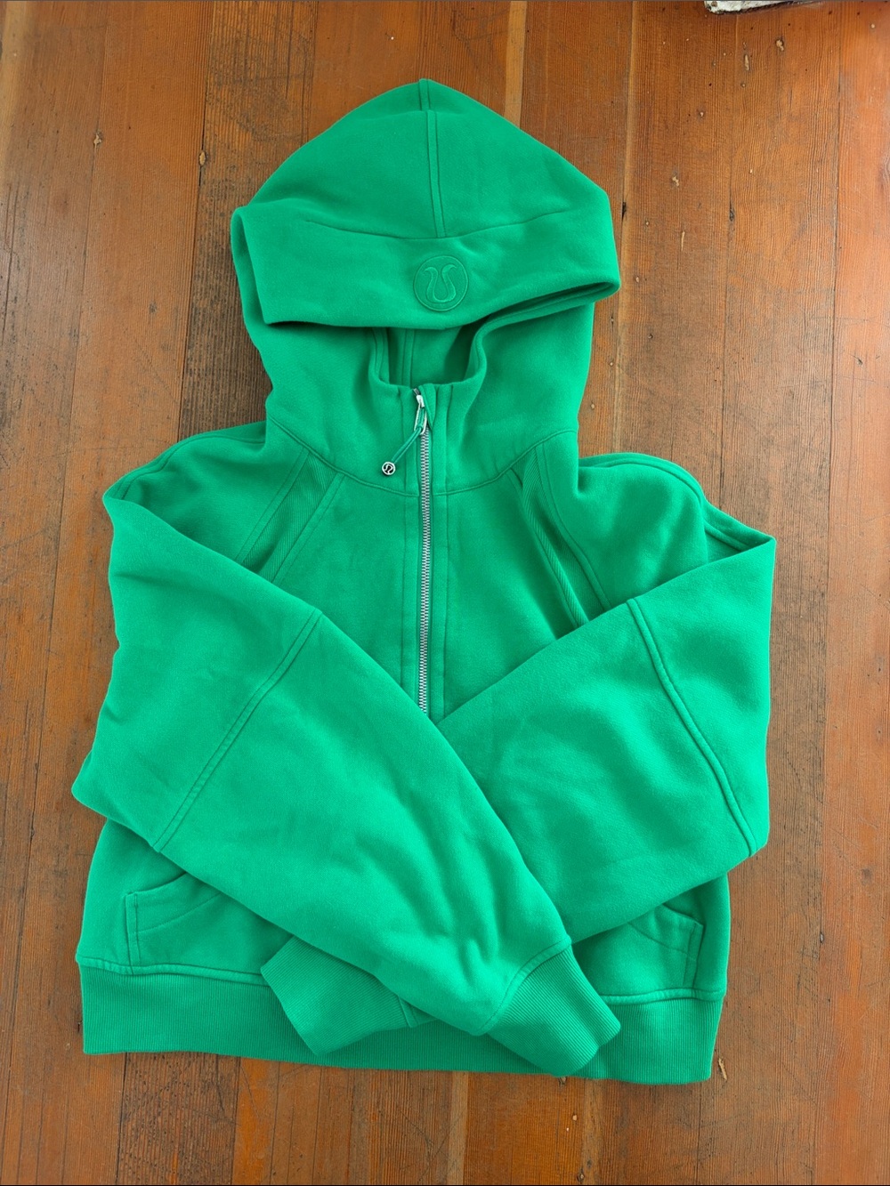 lululemon athletica Bright Green Full-Zip Hooded Sweatshirt womens XS/S
